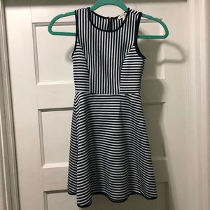 Blue and white striped dresses